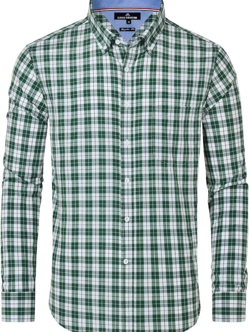 Stylish Men's Plaid Button Down Shirt - Cotton Long Sleeve Gingham Dress Top